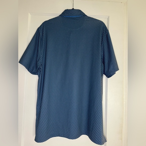 Ashworth Navy Polo with White Microdot Pattern - Picture 3 of 5
